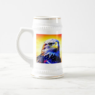 Patriotischer Adler und Personalisierter Vater der Bierglas