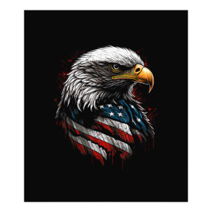 Patriotischer Adler USA Amerikanische Flagge 4. Ju Fotodruck