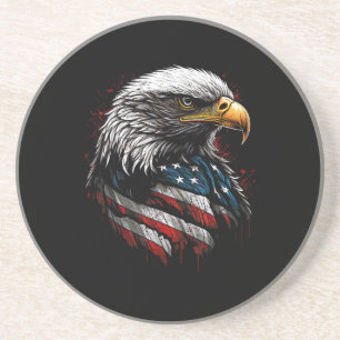 Patriotischer Adler USA Amerikanische Flagge 4. Ju Getränkeuntersetzer