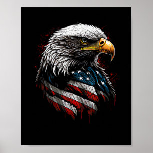 Patriotischer Adler USA Amerikanische Flagge 4. Ju Poster