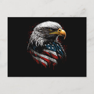 Patriotischer Adler USA Amerikanische Flagge 4. Ju Postkarte