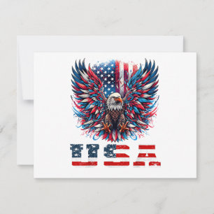 Patriotischer Adler USA-Flagge Feiertagskarte
