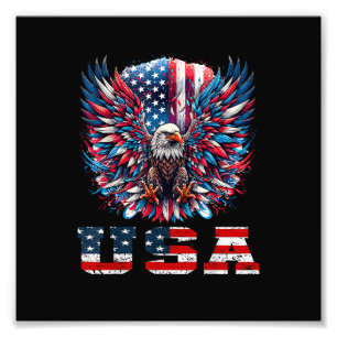 Patriotischer Adler USA-Flagge Fotodruck