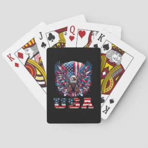 Patriotischer Adler USA-Flagge Spielkarten