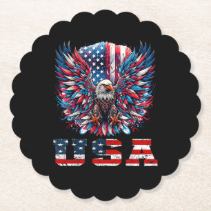 Patriotischer Adler USA-Flagge Untersetzer