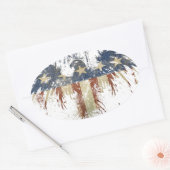 Patriotischer Adler, USA/USA, SAD-Flagge Ovaler Aufkleber (Umschlag)