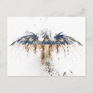 Patriotischer Adler, USA/USA, SAD-Flagge Postkarte