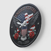 Patriotischer Adler Vereinigte Staaten Große Wanduhr (Winkel)