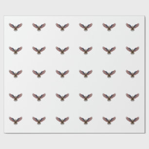 Patriotischer Adler Vintage Gravur Vektor Design_1 Geschenkpapier