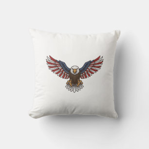 Patriotischer Adler Vintage Gravur Vektor Design_1 Kissen