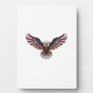 Patriotischer Adler Vintage-Stich Vektor-Design_1 Fotoplatte