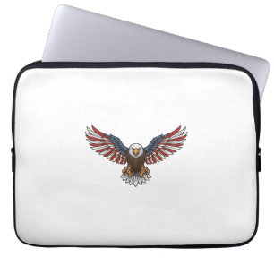 Patriotischer Adler Vintage-Stich Vektor-Design_1 Laptopschutzhülle