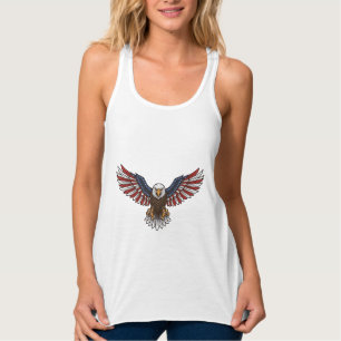 Patriotischer Adler Vintage-Stich Vektor-Design_1 Tank Top