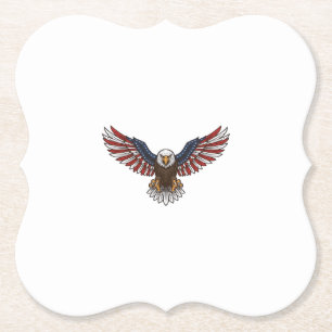 Patriotischer Adler Vintage-Stich Vektor-Design_1 Untersetzer