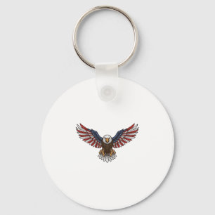 Patriotischer Adler Vintage-Stich Vektordesign_1 Schlüsselanhänger