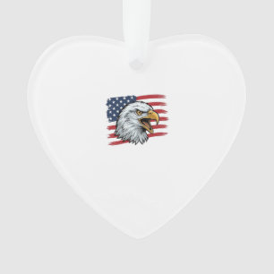 Patriotischer Adlerflagge Vintage-Vektordesign_1 Ornament