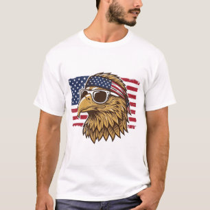 Patriotischer Adlerkopf Vintage-Gravur Grafik_1 T-Shirt