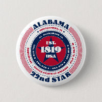 Patriotischer Alabama-Kreis mit Staat-Details