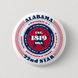 Patriotischer Alabama-Kreis mit Staat-Details Button