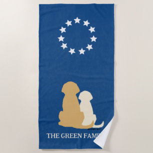 Patriotischer Americana Golden Retriever Strandtuch