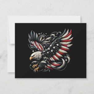 Patriotischer Amerikaner mit Adler und USA-Flagge