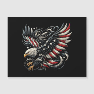 Patriotischer Amerikaner mit Adler und USA-Flagge Magnetkarte