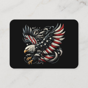 Patriotischer Amerikaner mit Adler und USA-Flagge Visitenkarte