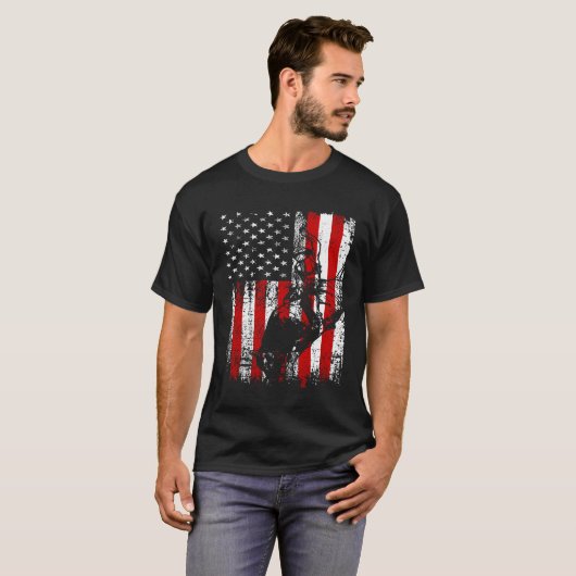 Patriotischer Amerikaner mit Bullenreiten - Frauen T-Shirt (Vorne ganz)