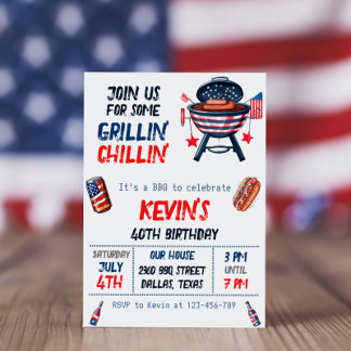 Patriotischer Amerikanische Unabhängigkeitstag GRI Einladung