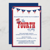 Patriotischer Amerikanische Unabhängigkeitstag Par Einladung (Vorne/Hinten)