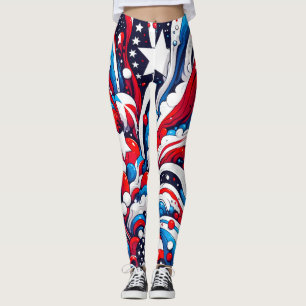 Patriotischer Amerikanische Unabhängigkeitstag Rot Leggings