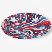 Patriotischer Amerikanische Unabhängigkeitstag Rot Pappteller (Schrägansicht)