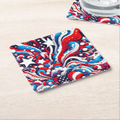 Patriotischer Amerikanische Unabhängigkeitstag Rot Rechteckiger Pappuntersetzer (angewinkelt)