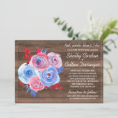 Patriotischer Amerikanische Unabhängigkeitstag Rus Einladung (Stehend Vorderseite)