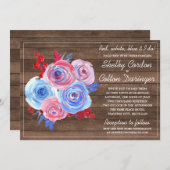 Patriotischer Amerikanische Unabhängigkeitstag Rus Einladung (Vorne/Hinten)