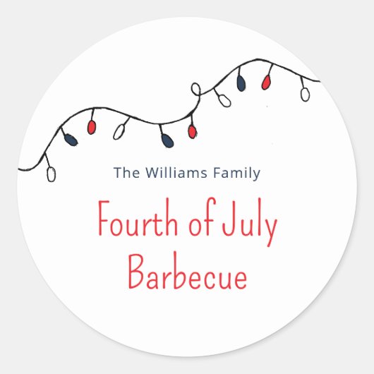 Patriotischer Amerikanische Unabhängigkeitstag Sim Runder Aufkleber (Vorderseite)