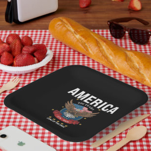 Patriotischer Amerikanischer Adler 1776–2026 Ameri Pappteller