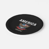 Patriotischer Amerikanischer Adler 1776 2026 Ameri Pappteller (Schrägansicht)