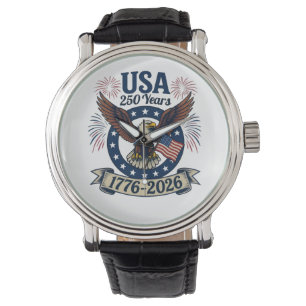 Patriotischer Amerikanischer Adler 250 Jahre 1776- Armbanduhr