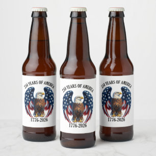 Patriotischer Amerikanischer Adler 250 Jahre 1776- Bierflaschenetikett