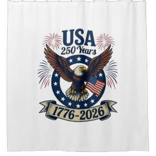Patriotischer Amerikanischer Adler 250 Jahre 1776- Duschvorhang