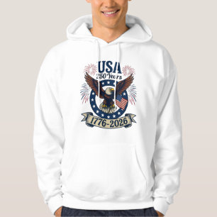 Patriotischer Amerikanischer Adler 250 Jahre 1776- Hoodie