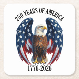 Patriotischer Amerikanischer Adler 250 Jahre 1776- Rechteckiger Pappuntersetzer