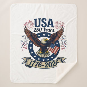 Patriotischer Amerikanischer Adler 250 Jahre 1776- Sherpadecke