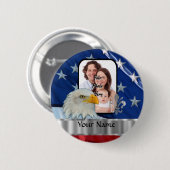 Patriotischer Amerikanischer Adler Button (Vorne & Hinten)
