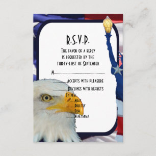Patriotischer amerikanischer Adler, der R.S.V.P RSVP Karte