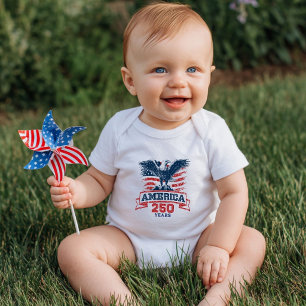 Patriotischer Amerikanischer Adler Frohes 250-jähr Baby Strampler