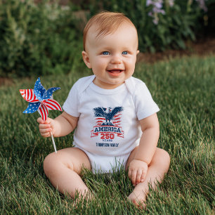 Patriotischer Amerikanischer Adler Frohes 250-jähr Baby Strampler