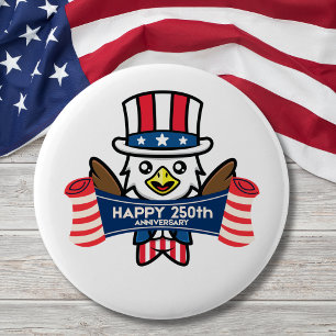Patriotischer Amerikanischer Adler Frohes 250-jähr Button