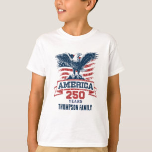 Patriotischer Amerikanischer Adler Frohes 250-jähr T-Shirt